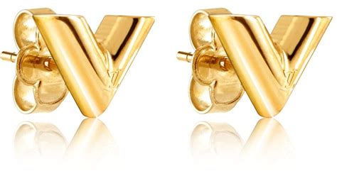 louis vuitton v earrings silver|Louis Vuitton earrings v silver.